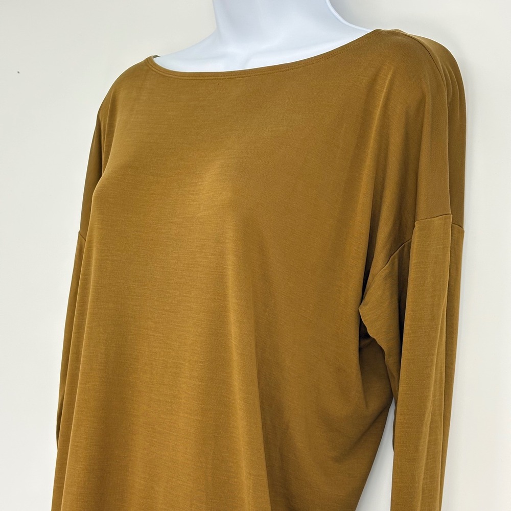EILEEN FISHER Women's Tunic Long Sleeve Boat Neck‎ Top Tencel LG Minimalist - Picture 3 of 11